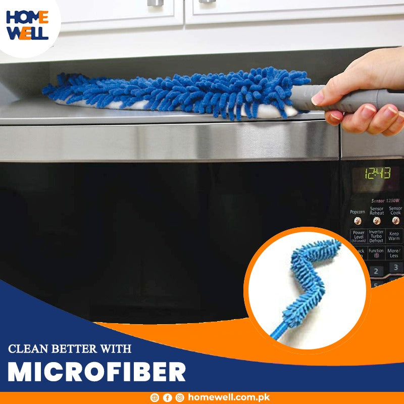 Flexible Microfiber Cleaning Duster with free Mop Holder